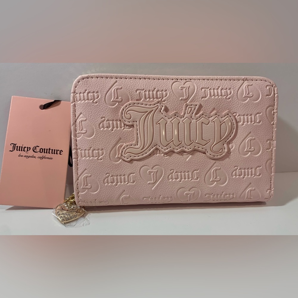Juicy Couture Powder Pink Upgrade U Multi compartment Bifold Zip Around